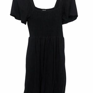 Madewell Black Smocked Dress